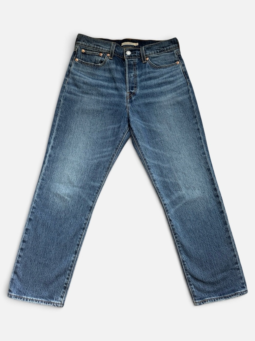 Levi's Premium Women Wedgie Straight Blue Denim Jeans size 29 cotton 99%